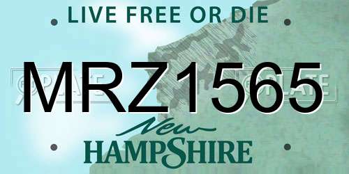 MRZ1565 New Hampshire License Plate