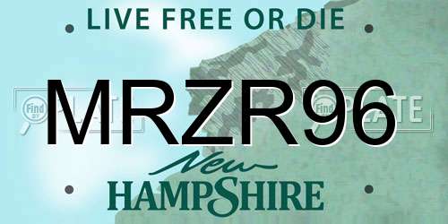 MRZR96 New Hampshire License Plate