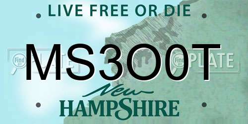 MS3O0T New Hampshire License Plate
