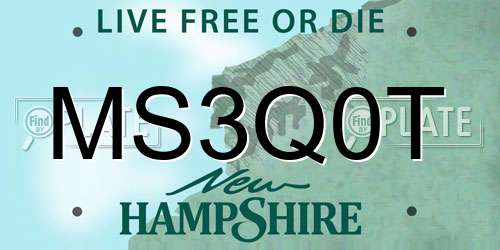 MS3Q0T New Hampshire License Plate