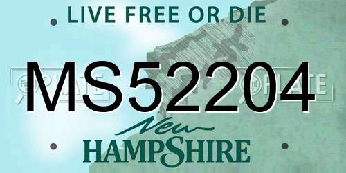 MS52204 New Hampshire License Plate