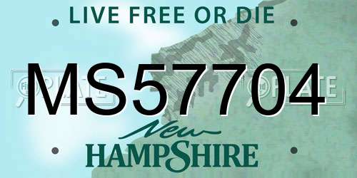 MS57704 New Hampshire License Plate