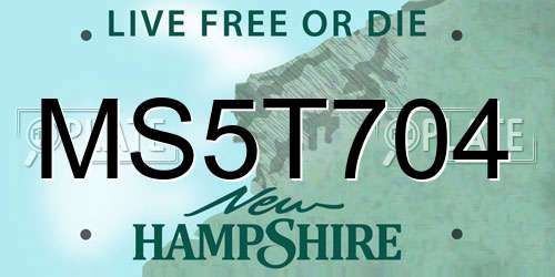 MS5T704 New Hampshire License Plate