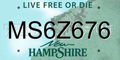 MS6Z676 New Hampshire License Plate