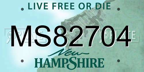 MS82704 New Hampshire License Plate