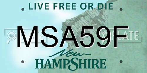 MSA59F New Hampshire License Plate