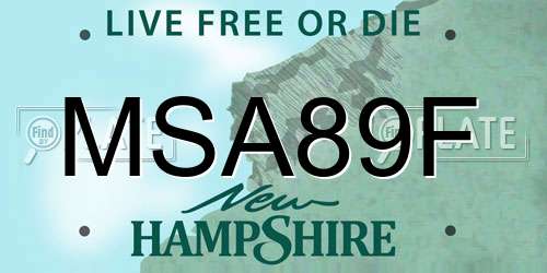 MSA89F New Hampshire License Plate