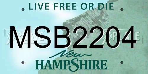 MSB2204 New Hampshire License Plate