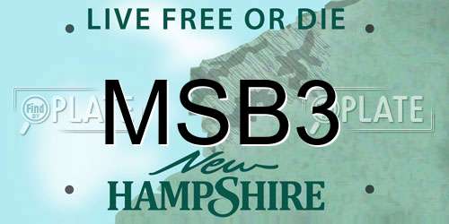 MSB3 New Hampshire License Plate