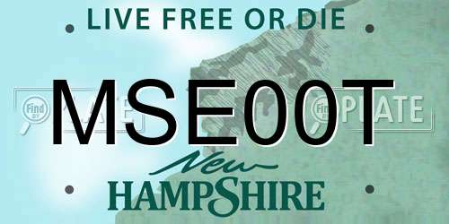 MSE00T New Hampshire License Plate
