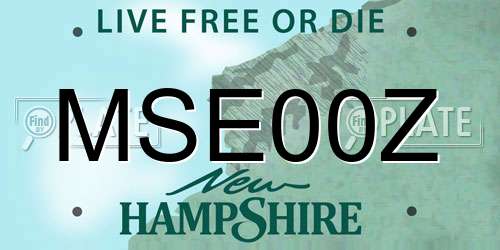 MSE00Z New Hampshire License Plate