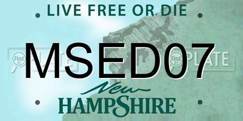 MSED07 New Hampshire License Plate