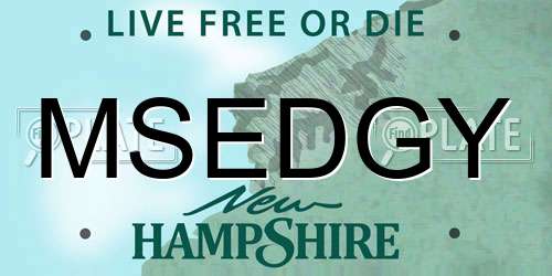MSEDGY New Hampshire License Plate