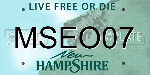 MSEO07 New Hampshire License Plate