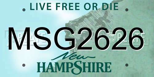 MSG2626 New Hampshire License Plate