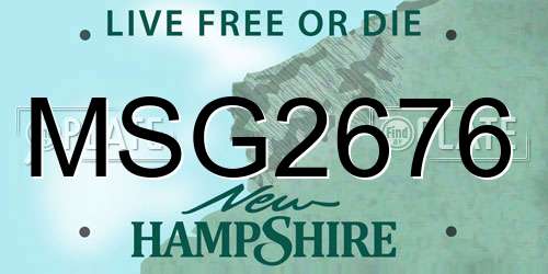 MSG2676 New Hampshire License Plate