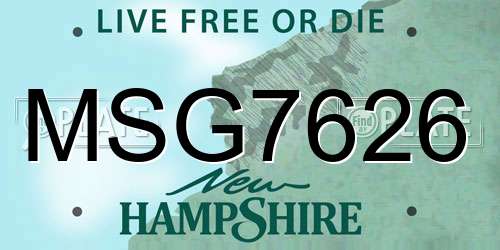 MSG7626 New Hampshire License Plate