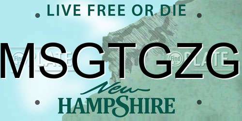 MSGTGZG New Hampshire License Plate