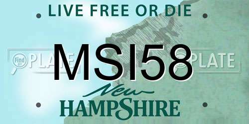 MSI58 New Hampshire License Plate
