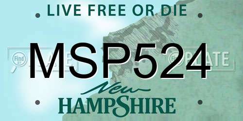 MSP524 New Hampshire License Plate