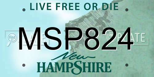 MSP824 New Hampshire License Plate