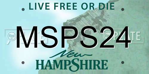 MSPS24 New Hampshire License Plate