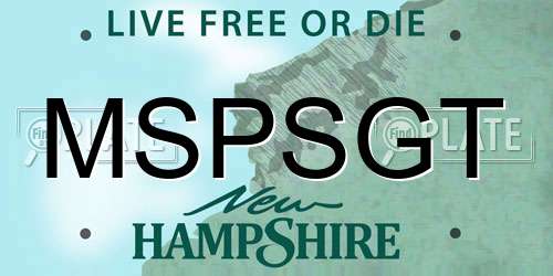 MSPSGT New Hampshire License Plate
