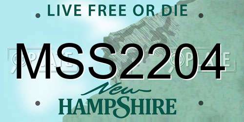 MSS2204 New Hampshire License Plate