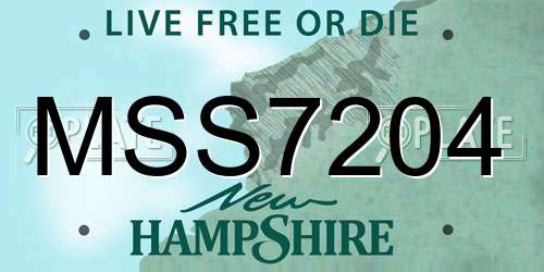 MSS7204 New Hampshire License Plate