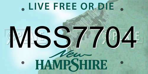 MSS7704 New Hampshire License Plate