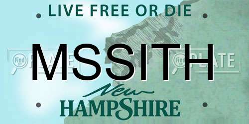 MSSITH New Hampshire License Plate