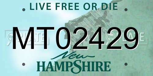 MT02429 New Hampshire License Plate