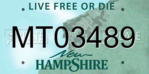 MT03489 New Hampshire License Plate