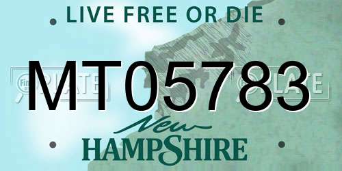 MT05783 New Hampshire License Plate