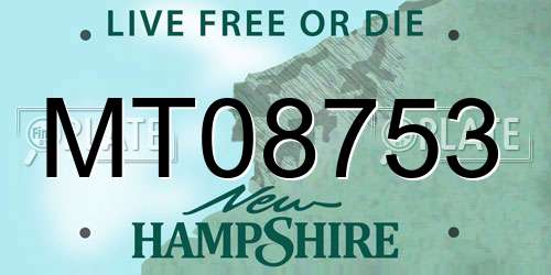 MT08753 New Hampshire License Plate