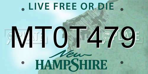 MT0T479 New Hampshire License Plate