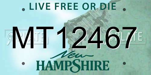 MT12467 New Hampshire License Plate