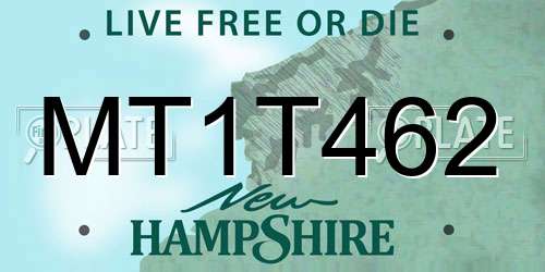 MT1T462 New Hampshire License Plate
