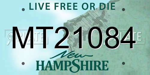 MT21084 New Hampshire License Plate