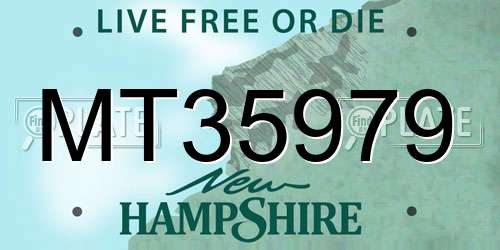 MT35979 New Hampshire License Plate