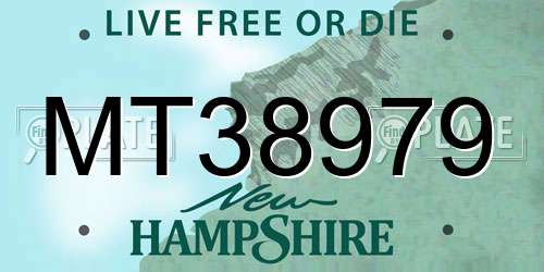 MT38979 New Hampshire License Plate