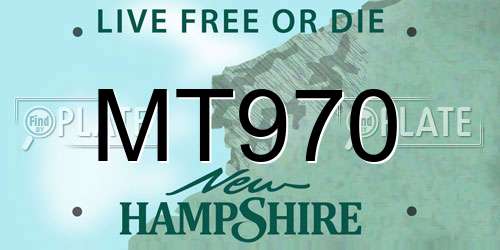 MT970 New Hampshire License Plate