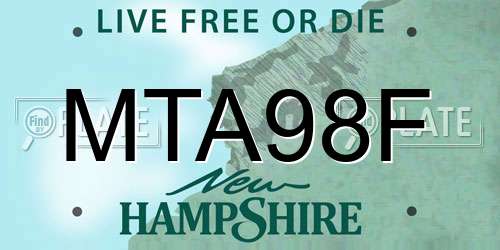MTA98F New Hampshire License Plate