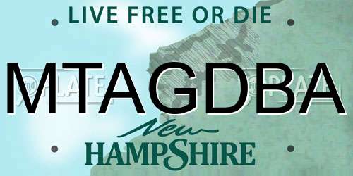 MTAGDBA New Hampshire License Plate