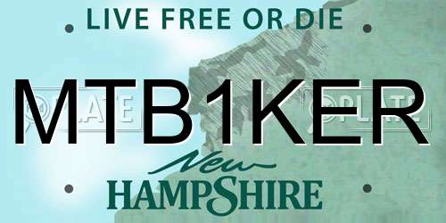 MTB1KER New Hampshire License Plate