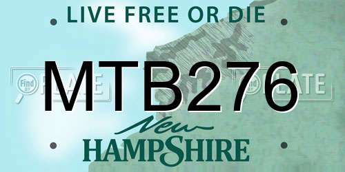 MTB276 New Hampshire License Plate