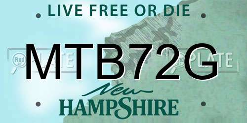 MTB72G New Hampshire License Plate