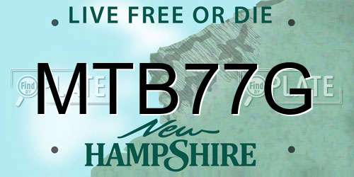 MTB77G New Hampshire License Plate