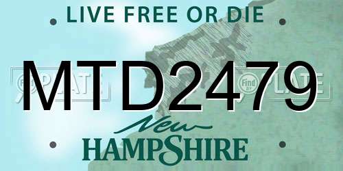 MTD2479 New Hampshire License Plate