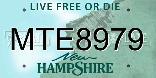 MTE8979 New Hampshire License Plate